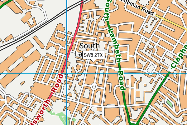 SW8 2TX map - OS VectorMap District (Ordnance Survey)