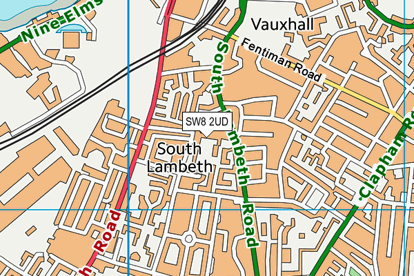SW8 2UD map - OS VectorMap District (Ordnance Survey)
