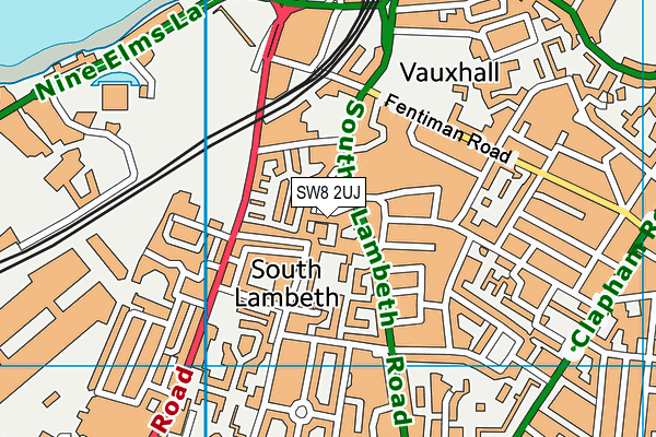 SW8 2UJ map - OS VectorMap District (Ordnance Survey)