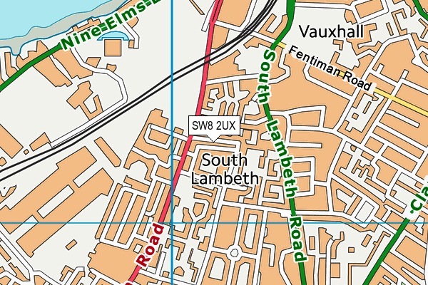 SW8 2UX map - OS VectorMap District (Ordnance Survey)