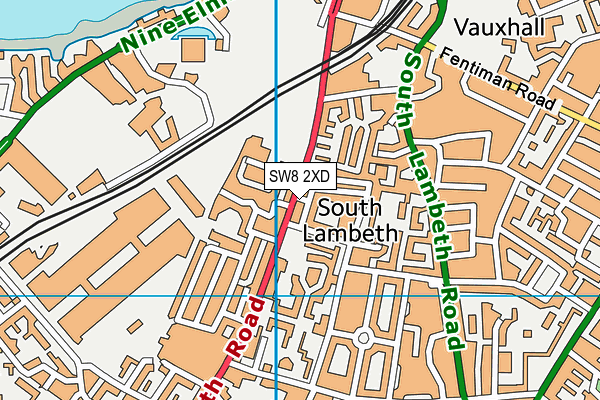 SW8 2XD map - OS VectorMap District (Ordnance Survey)