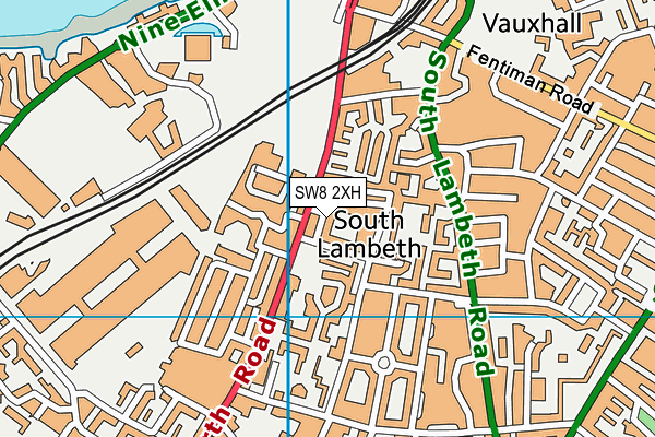 SW8 2XH map - OS VectorMap District (Ordnance Survey)