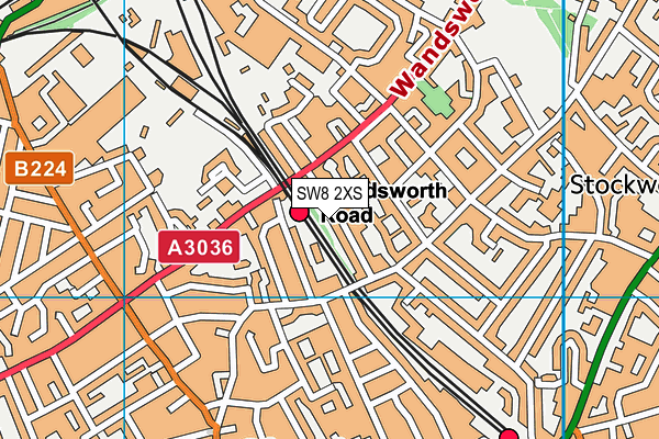 SW8 2XS map - OS VectorMap District (Ordnance Survey)