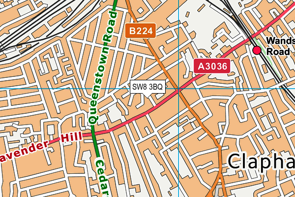 SW8 3BQ map - OS VectorMap District (Ordnance Survey)