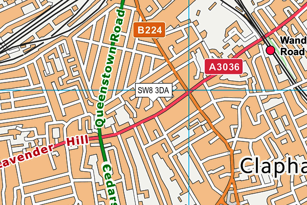 SW8 3DA map - OS VectorMap District (Ordnance Survey)