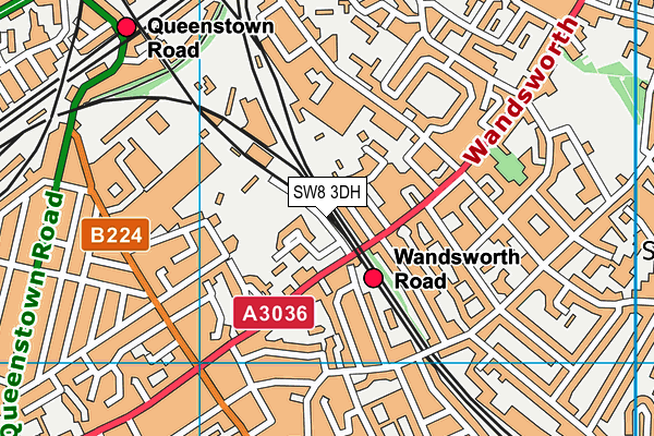 SW8 3DH map - OS VectorMap District (Ordnance Survey)