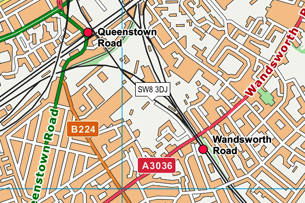 SW8 3DJ map - OS VectorMap District (Ordnance Survey)