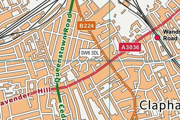 SW8 3DL map - OS VectorMap District (Ordnance Survey)