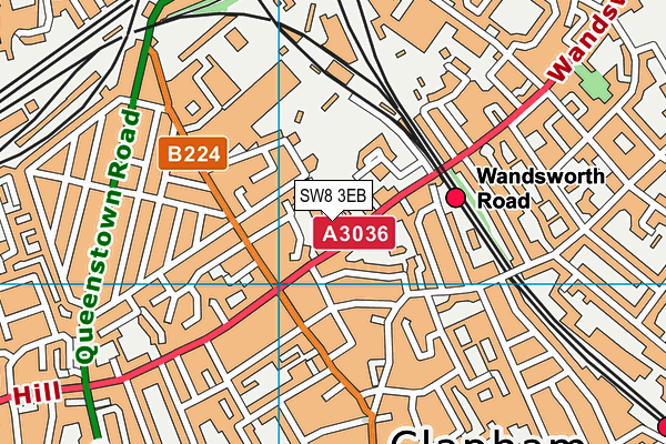 SW8 3EB map - OS VectorMap District (Ordnance Survey)