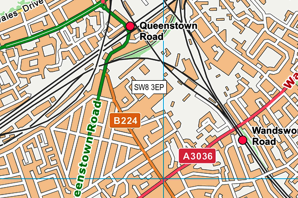 SW8 3EP map - OS VectorMap District (Ordnance Survey)