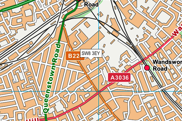 SW8 3EY map - OS VectorMap District (Ordnance Survey)