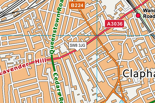 SW8 3JG map - OS VectorMap District (Ordnance Survey)