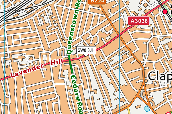 SW8 3JH map - OS VectorMap District (Ordnance Survey)