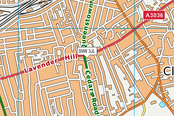 SW8 3JL map - OS VectorMap District (Ordnance Survey)