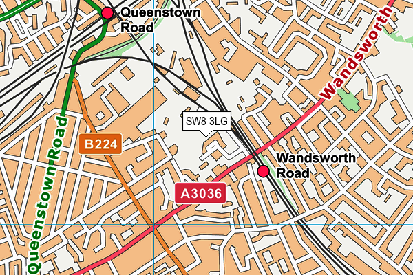 SW8 3LG map - OS VectorMap District (Ordnance Survey)