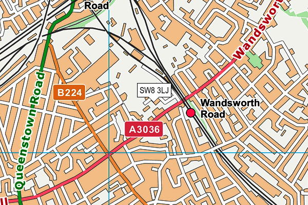 SW8 3LJ map - OS VectorMap District (Ordnance Survey)