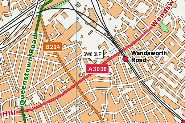 SW8 3LP map - OS VectorMap District (Ordnance Survey)