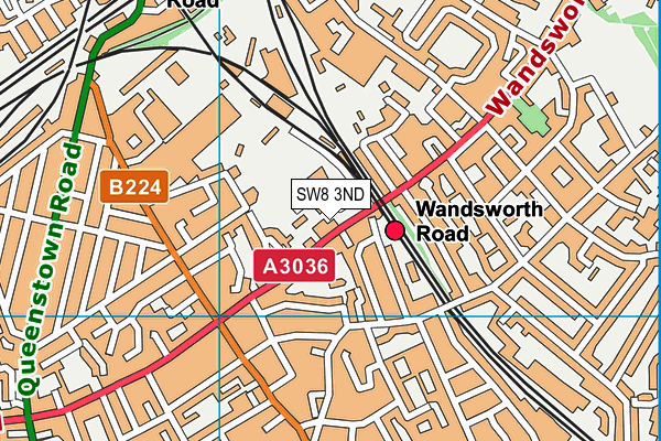 SW8 3ND map - OS VectorMap District (Ordnance Survey)