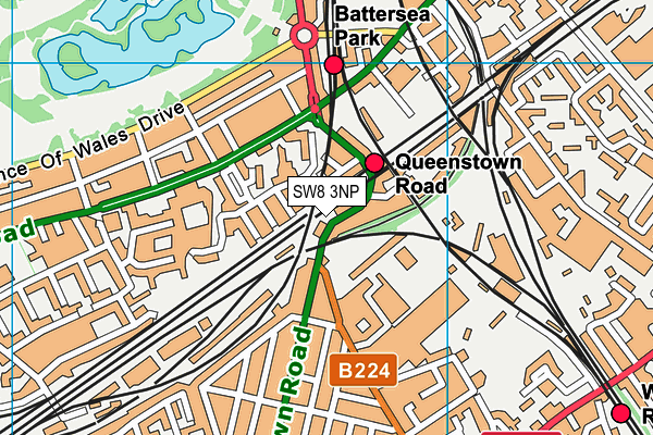 SW8 3NP map - OS VectorMap District (Ordnance Survey)