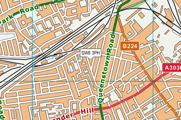 SW8 3PH map - OS VectorMap District (Ordnance Survey)