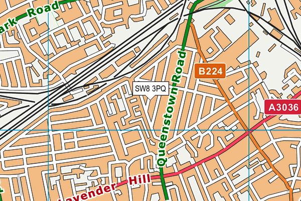 SW8 3PQ map - OS VectorMap District (Ordnance Survey)