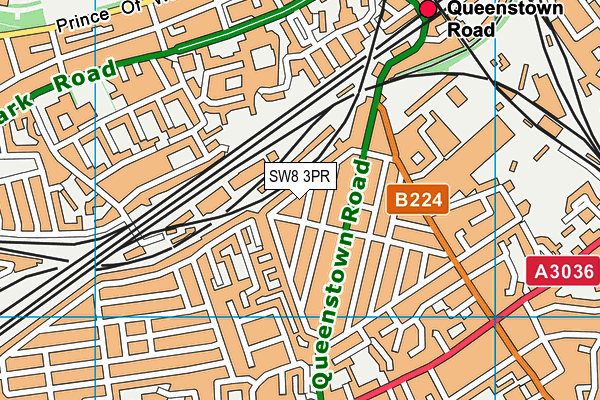 SW8 3PR map - OS VectorMap District (Ordnance Survey)