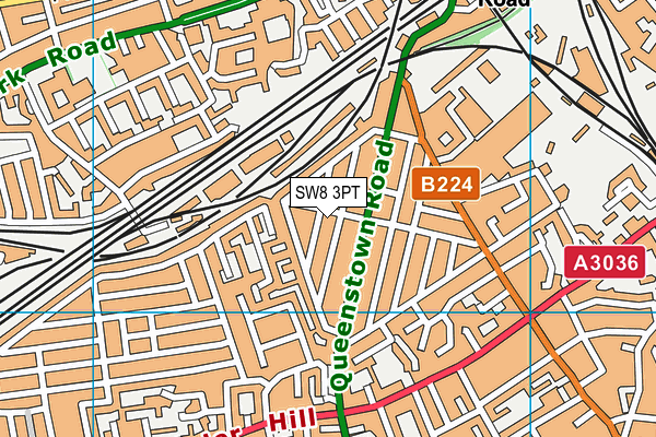 SW8 3PT map - OS VectorMap District (Ordnance Survey)