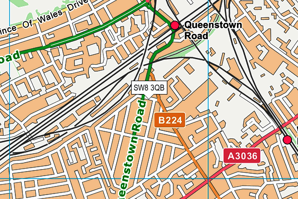 SW8 3QB map - OS VectorMap District (Ordnance Survey)