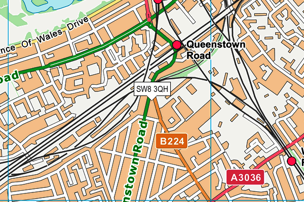 SW8 3QH map - OS VectorMap District (Ordnance Survey)