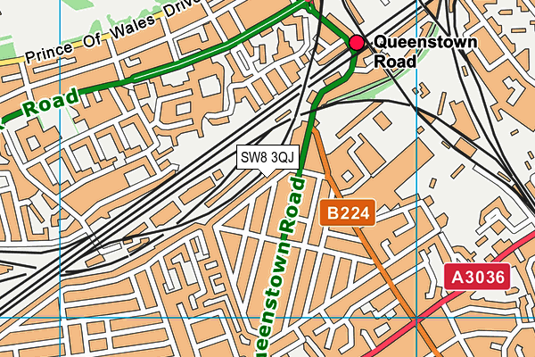 SW8 3QJ map - OS VectorMap District (Ordnance Survey)