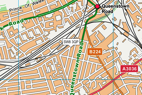 SW8 3QP map - OS VectorMap District (Ordnance Survey)