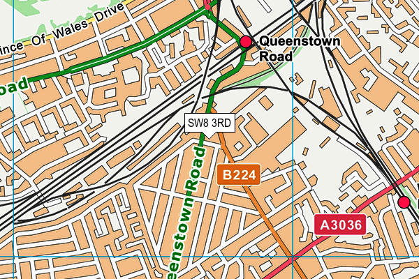 SW8 3RD map - OS VectorMap District (Ordnance Survey)