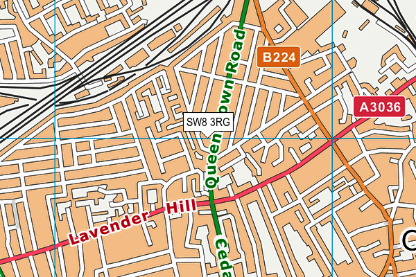 SW8 3RG map - OS VectorMap District (Ordnance Survey)