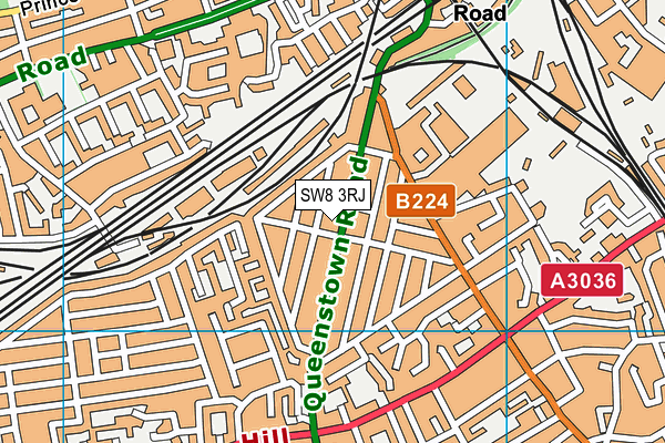 SW8 3RJ map - OS VectorMap District (Ordnance Survey)