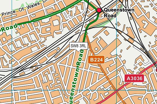 SW8 3RL map - OS VectorMap District (Ordnance Survey)