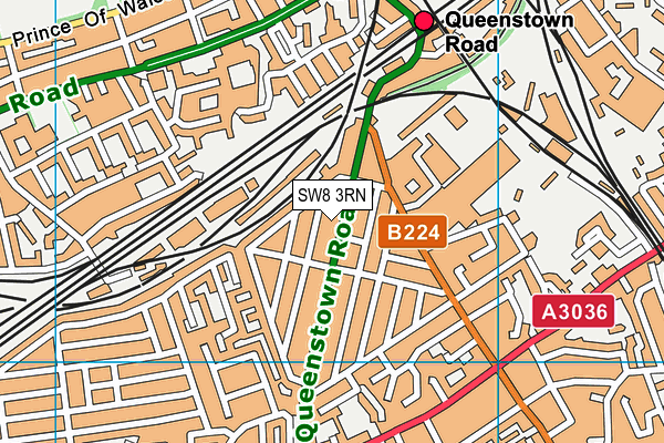 SW8 3RN map - OS VectorMap District (Ordnance Survey)