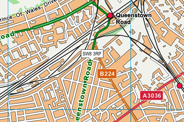 SW8 3RP map - OS VectorMap District (Ordnance Survey)