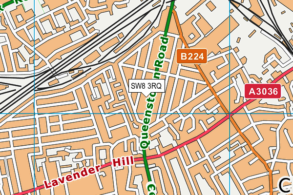 SW8 3RQ map - OS VectorMap District (Ordnance Survey)