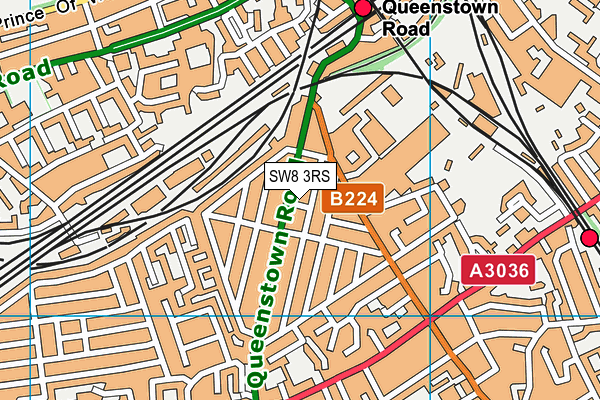 SW8 3RS map - OS VectorMap District (Ordnance Survey)