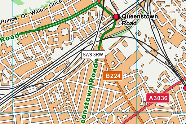 SW8 3RW map - OS VectorMap District (Ordnance Survey)