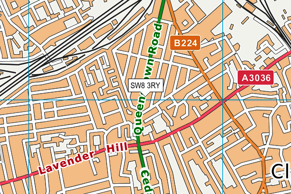 SW8 3RY map - OS VectorMap District (Ordnance Survey)