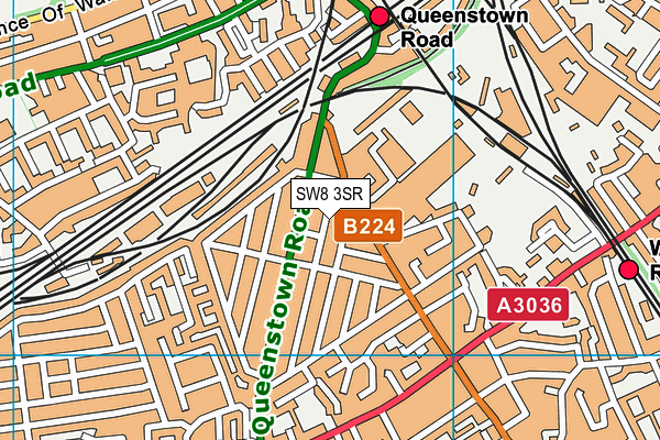 SW8 3SR map - OS VectorMap District (Ordnance Survey)