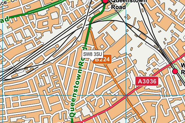 SW8 3SU map - OS VectorMap District (Ordnance Survey)