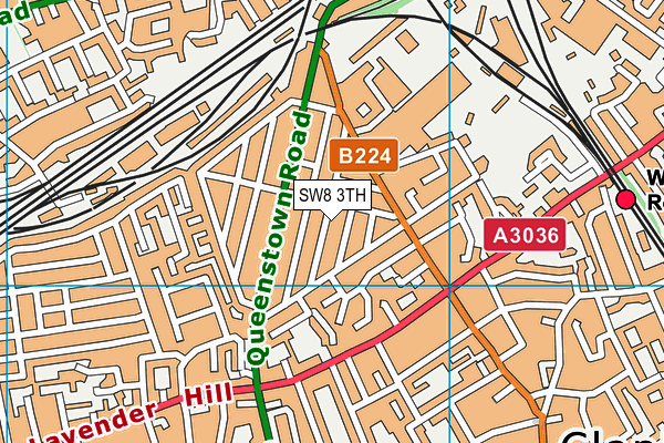 SW8 3TH map - OS VectorMap District (Ordnance Survey)