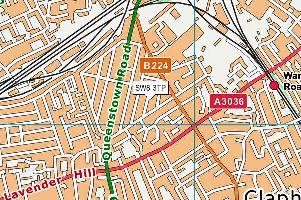 SW8 3TP map - OS VectorMap District (Ordnance Survey)