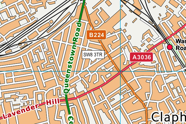 SW8 3TR map - OS VectorMap District (Ordnance Survey)