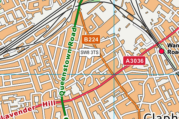 SW8 3TS map - OS VectorMap District (Ordnance Survey)