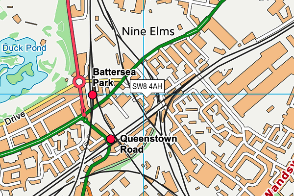 SW8 4AH map - OS VectorMap District (Ordnance Survey)