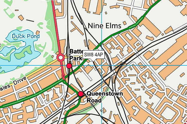 SW8 4AP map - OS VectorMap District (Ordnance Survey)