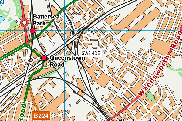 SW8 4DE map - OS VectorMap District (Ordnance Survey)